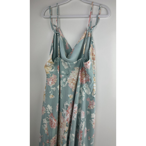 NWT Abercrombie & Fitch Cowl Neck Slip Maxi Dress Satin Floral Women's Size XL - Picture 13 of 16